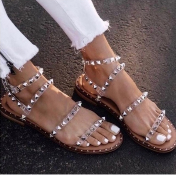 Nicole Miller Shoes - Nicole Miller TaliaStrappy Clear Studded Sandal 8.5